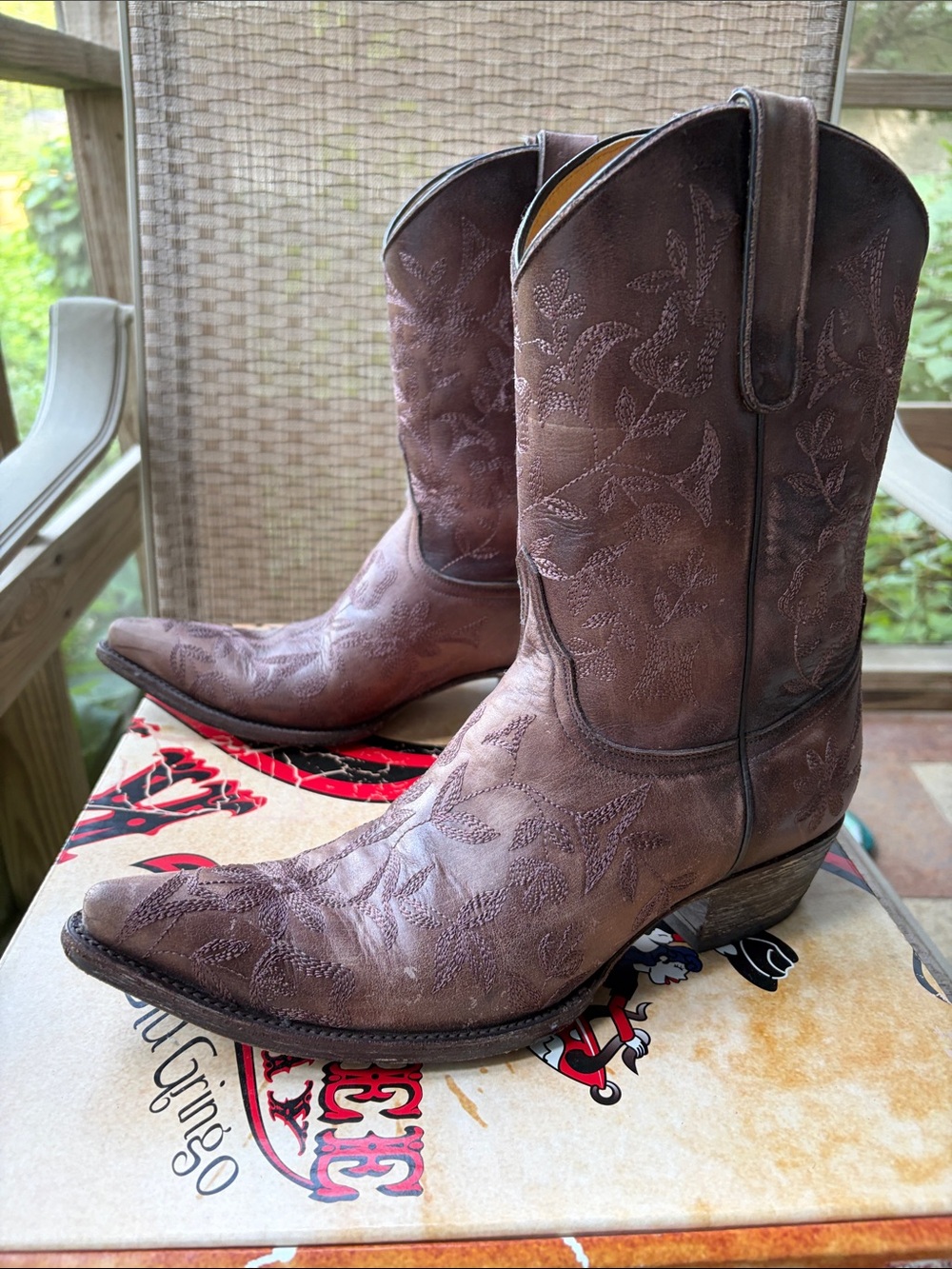 Old Gringo Brown Embroidered Western Cowboy Boots